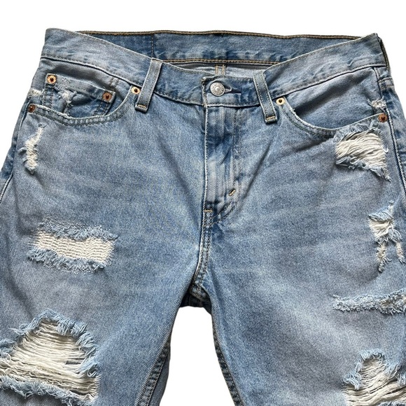 Levi’s 511 Men’s Slim Cut Off Denim Shorts Size 30 Distressed Light Wash Cotton - Picture 4 of 11
